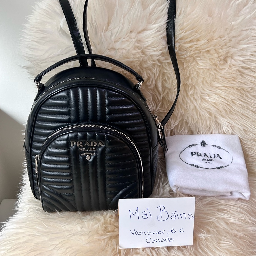 Prada Black Quilted Calfskin Backpack